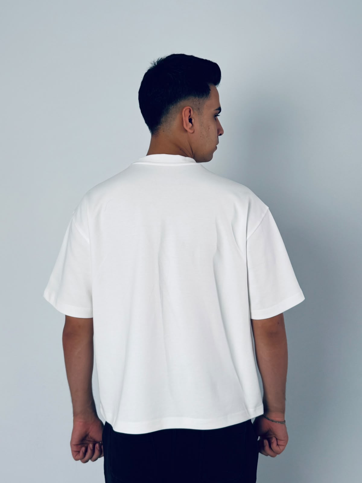 Desire Has No Shore Tee Petrol Blue — Side View